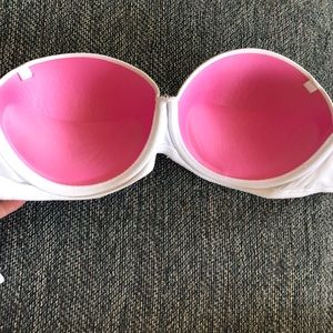 White PINK strapless bra padding